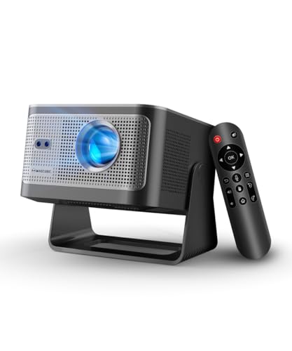 Magcubic Smart Projector with Wifi 6 and Bluetooth 5.4, Native 1080P Portable Projector 4K & 8K Support, 600 ANSI, Auto Focus & Obstacle Avoidance, Mini Proyector for Outdoor Movie Home HY350Max - color: Pure Black