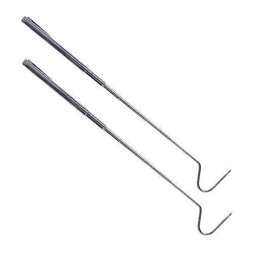 2pcs Retractable Snake Grabbers Sturdy Reptile Hooks for Safe Catching and Handling of Snakes and Reptiles Stainless Steel Construction Long Portable and Lightweight Design