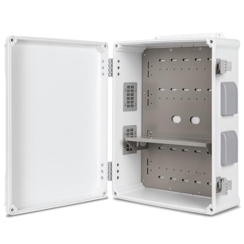 Namunanee Outdoor Electrical Junction Box, ABS Water Resistant Enclosure with Internal Mounting Panel & Hinged Cover (16.5" H x 12.6" L x 6.1" W) - size: 16.5"H x 12.6"L x 6.1"W & Standard