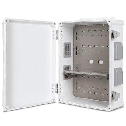 Namunanee Outdoor Electrical Junction Box, ABS Water Resistant Enclosure with Internal Mounting Panel & Hinged Cover (16.5" H x 12.6" L x 6.1" W) - size: 16.5"H x 12.6"L x 6.1"W & Standard