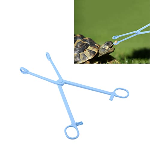 Reptile Feeding Tongs Blue Plastic Snake Lizard Clamps 24.5cm Wide Grip Safe Handling Tool for Pet Owners Breeders Amphibian Terrarium Enthusiasts