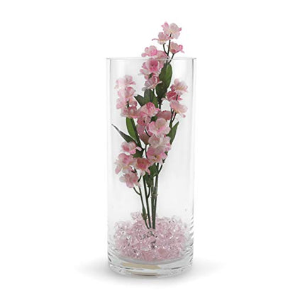 WGVI Quality Thick Weighted Clear Cylinder Glass Vases, 4" W x 10" H, Flower Arrangement Floating Candle Holders Wedding Centerpieces Terrarium Planter Floral Pen Brush Storage Container, 1 Piece - size: 4"x10"H