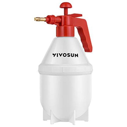 VIVOSUN 27oz Pump Sprayer, Handheld Garden Water Sprayer Bottle | with Adjustable Brass Nozzle, for Spraying Plants, Flowers, Weeds and Cleaning, Red - color: Red, size: 27oz