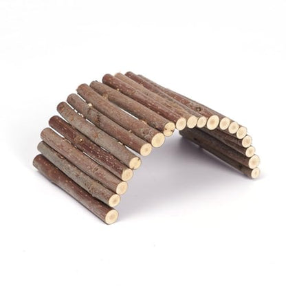Hermit Crab Hideout, Hermit Crab Climbing Toys, Wooden Reptile Hideout, Climb Bridges for Lizard Chameleon Hamster Rats Chinchilla Guinea Pig Rabbit Bearded Dragon (4 x 8 inches)