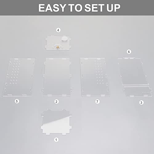 Aiicioo Micro Habitat Terrarium Enclosure 4x4x8 Inches Tarantula Enclosure Box Insect Habitat Clear Acrylic Reptile Feeding Tank for Jumping Spiders Insect Small Tree Dwelling Reptiles - size: 4x4x8 Inches