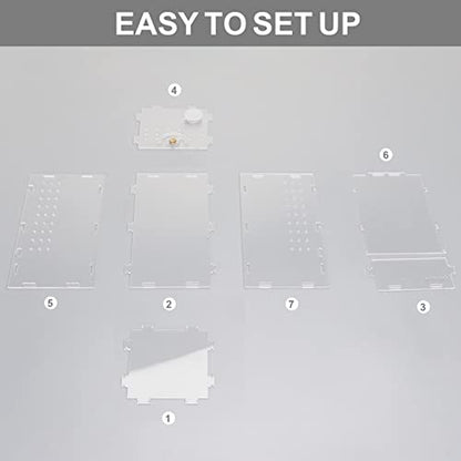Aiicioo Micro Habitat Terrarium Enclosure 4x4x8 Inches Tarantula Enclosure Box Insect Habitat Clear Acrylic Reptile Feeding Tank for Jumping Spiders Insect Small Tree Dwelling Reptiles - size: 4x4x8 Inches