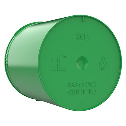90 Dram CR Plastic Packaging Pop Top Containers - Child Resistant Travel Holder Vial Bottles - 60 qty (Green) - color: Green