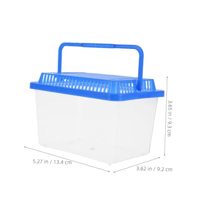 Portable Fish Tank with Lid Clear Durable Plastic Aquarium for Goldfish Turtles Reptiles Pet Habitat with Handle Versatile Transport Box for Pets