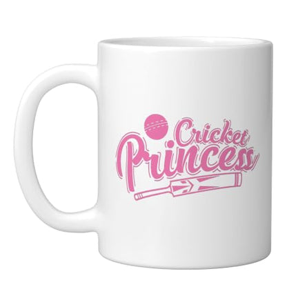 Cricket Princess Ball Sport Hobby Team Ceramic Mug, White, 11oz - color: White, size: 11 Ounces
