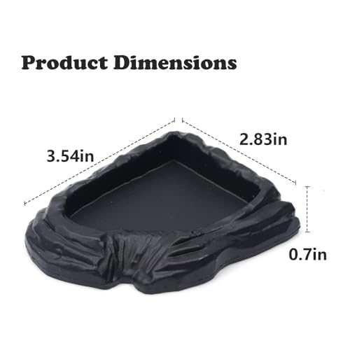 3 Pack Reptile Food Bowl Water Dish Fan Shape Feeding Basin for Gecko Bearded Dragons Snake Small Reptile