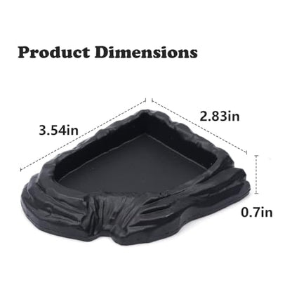 3 Pack Reptile Food Bowl Water Dish Fan Shape Feeding Basin for Gecko Bearded Dragons Snake Small Reptile