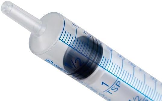 ONE-CARE 10ml Oral Syringe with Cap, Slip Tip Liquid Dispensers, 100/Boxp | Individually Wrapped, Food-Grade Plastic, Accurate Graduation for Precise Liquid Dosing, Oral Feed - Infants, Adults & Pets - size: 10 ml Blue Scale