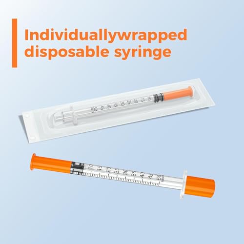 100 Pcs 0.5ml 31G 5/16"(8mm) Lab Measuring | Individually Wrapped and Easy to Use - style: 0.5ml/cc 31G 5/16"