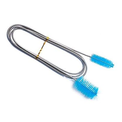 Aquarium Filter Brush Flexible Double Ended Bristles Hose Pipe Cleaner Stainless Steel Long Tube Cleaning Brush for Fish Tank or Home Kitchen (Sky Blue)