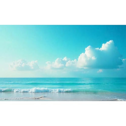 Ocean Beach Aquarium Background Calm Turquoise Ocean Seaside Fish Tank Background Tropical Seashore Beachside Cloudy Blue Sky Terrarium Backgrounds Stunning Seascape Reptile Tank Backgrounds 24x12in - color: Aqua, size: 24(W)x12(H)in