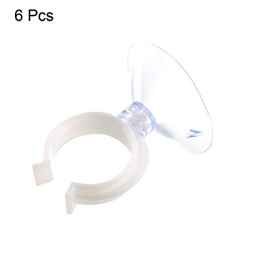 uxcell Aquarium Suction Cup Clips Airline Tube Holders Clamps for Fish Tank Clear 24mm 6Pcs - size: 24mm