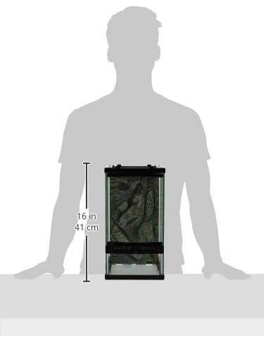 Zilla Front Opening Terrarium - 8" x 10" x 15",Black