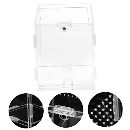 LIOOBO Acrylic Reptile Feeding Box Observation Case for Pet Reptiles Terrarium Easy Cleaning Design