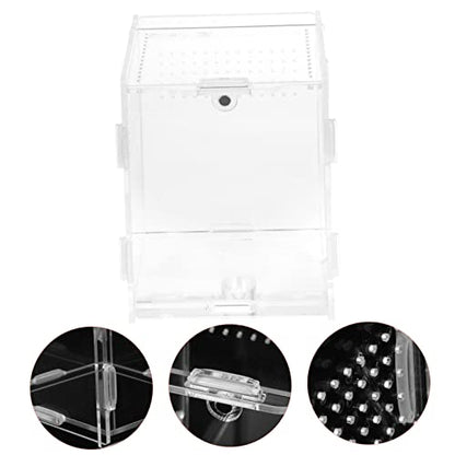 LIOOBO Acrylic Reptile Feeding Box Observation Case for Pet Reptiles Terrarium Easy Cleaning Design