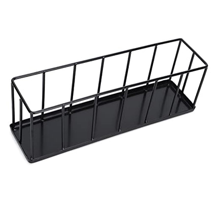 Omabeta Stainless Steel Tortoise Feeder Multifunctional Food Dispenser for Reptiles 30x10x8cm Easy Clean and Safe Feeding (Black)