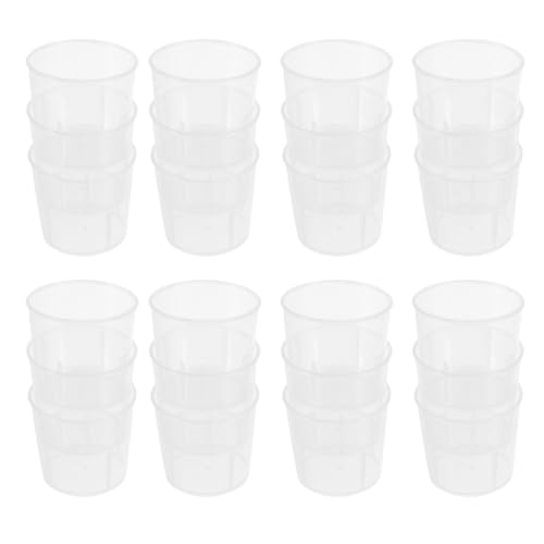 UKCOCO 100 Pcs Reptile Feeding Measuring Cups White Sturdy Plastic Multi-Functional Portion Control Containers for Lizard and Gecko Food Storage