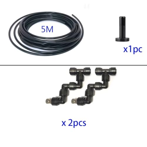 360 Adjustable Universal Spray Misting Nozzle Kit with 5M Hose for Garden Greenhouse Irrigation System Aquarium Reptile Humidity(5M 2 Foggers) - color: 5M 2 Foggers