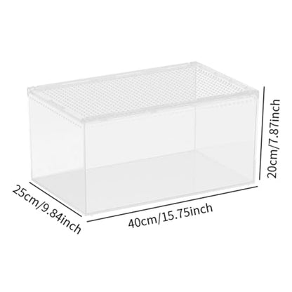 Reptile Breeding Box Terrarium breeding Box Acrylic Construction to Prevent Escapes Removable Basin for Quick Clean-up Suitable for, 40cmx25cmx20cm - size: 40cmx25cmx20cm
