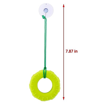 DQITJ 2 Pack Tree Frog Tire Swing with Suction Cup Hook Climbing Toy for Tree Frog Reptile Amphibian Small Aquatic Animals