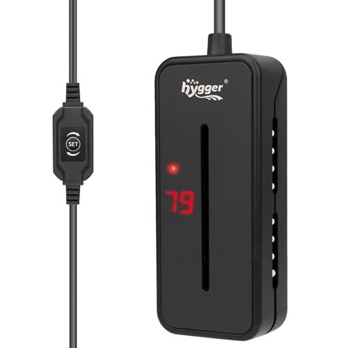 hygger Small Submersible Aquarium Heater 25W Mini Betta Fish Tank Heater with LED Display Adjustable Temperature for 2-5 Gallon Freshwater Saltwater Coral Reef Tanks - size: X-Small
