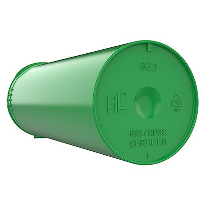 60 Dram CR Plastic Packaging Pop Top Containers - Child Resistant Travel Holder Vial Bottles - 75 qty (Green) - color: Green