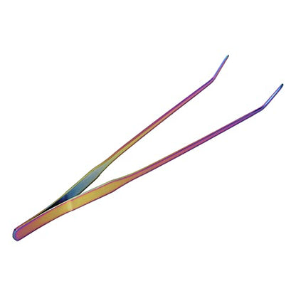 Aquarium Tweezers 27cm – Stainless Steel Feeding Tongs for Plants, Reptiles, Snakes & Lizards, Tool Compatible with Standard Tanks - size: 27cm bent clip