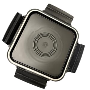 4 Gallon Square Food Grade Bucket Pail with Plastic Handles and Lid (Pack of 3) Made in USA containers (Black) - color: Black