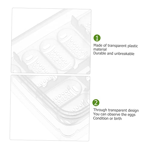 2pcs Reptile Hatching Breeding Box Compartments Transparent Incubation Tray for Easy Observation Reusable and Easy to Clean Reptile Tool for Lizards and Snakes