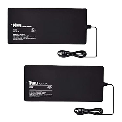 iPower Reptile Heat Pad Under Tank Terrarium Warmer Heating Mat for Turtle, Lizard, Frog, Snake, Reptile, and Other Small Animals, 8X18 Inch, 24W, 2 Pack - size: 8 X 18 Inch, style: 2 Pack