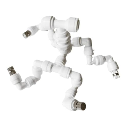 4 Head Garden Watering Reptile Fogger Mister With Quick Connecting Nozzle 0.3mm Connect With 6.35mm Pipe(2-Head White) - color: 2-Head White