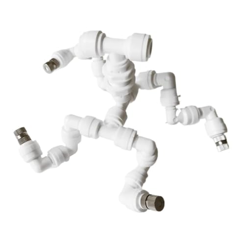 4 Head Garden Watering Reptile Fogger Mister With Quick Connecting Nozzle 0.3mm Connect With 6.35mm Pipe(1-Head Black) - color: 1-Head Black