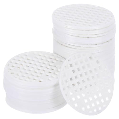 PATIKIL Flower Pot Hole Mesh Pad, 60Pcs 1.8 Inch/4.5cm Round Rigid Bonsai Drainage Mesh Grid Screen Bottom Grid Mat for Garden, White - color: White