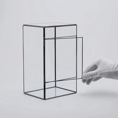 BESTonZON Handcrafted Geometric Glass Terrarium for Succulent Plants Indoor Micro Landscape Planter Box with Moss Ecological Holder Mini Rainforest Ecosystem for Living Room Tabletop Decor