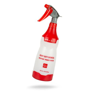 Maxshine 25oz Universal Red with Red & Grey Trigger Heavy Duty Spray Bottle – Chemical-Resistant Detailing Sprayer with Adjustable Nozzle & Ergonomic Trigger for Car Cleaning, Garage, Home - color: Red