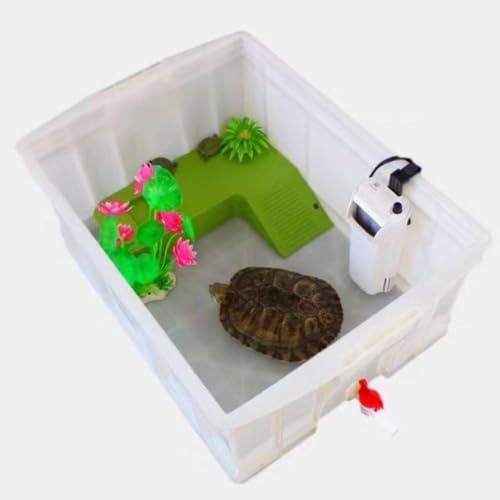 Turtle Habitat Practical Reptile Floating Island for Lizard Frog Scorpion Plastic Fish Tank Turtle Climbing Platform Turtle Basking Platform(White)