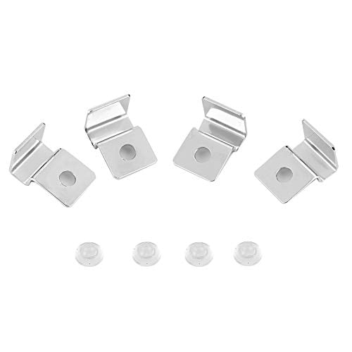 4Pcs Aquarium Cover Clip, Fish Glass Covers Clips Stainless Steel Material Aquarium Glass Cover Support Bracket Universal Lid Clips for Rimless Tanks(10mm) - color: 10mm
