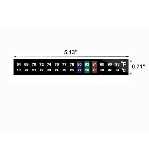 AQUANEAT 6 PCS Aquarium Thermometer Strips, Fish Tank Thermometer Sticker, Terrarium Water Temperature Test (0.71" x 5.13") - size: 0.71" x 5.13"