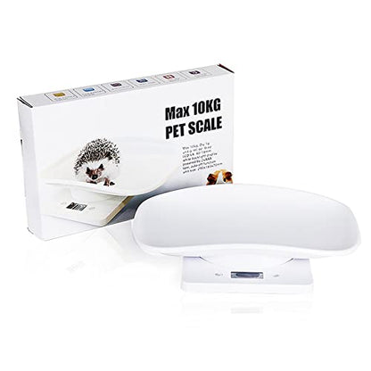 Digital Mini Pet Scale, LCD Electronic Weighing Scale with Tray, Max.33 lbs | Portable Small Animal Weight Scale, Multifunction Kitchen Scale for Food/Puppy/Kitten/Lizard/Hamster/Tortoise/Whelping