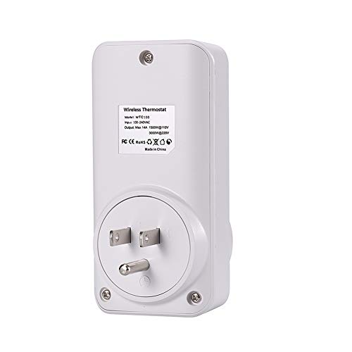 DIGITEN WTC100 Wireless Thermostat Outlet Digital Temperature Controller Plug-in Thermostat Cooling&Heating Remote Control Build-in Temp Sensor Greenhouse Thermostat Reptile Temperature Controller