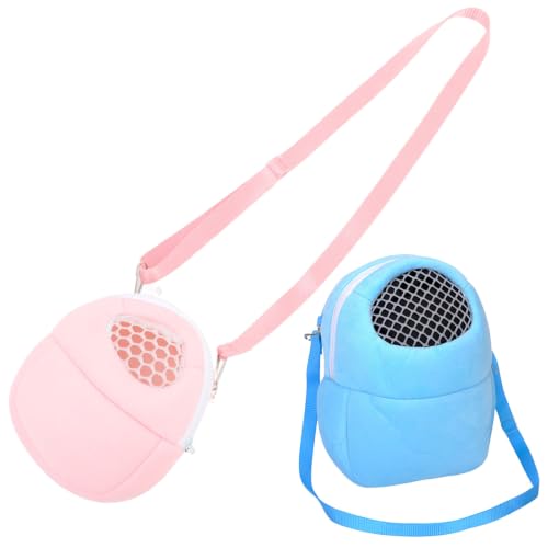 2pcs Portable Velvet Pet Carrier Backpack for Hamster and Chinchilla, Lightweight Small Animal Carrying Case with Breathable Design for Daily Use and Travel