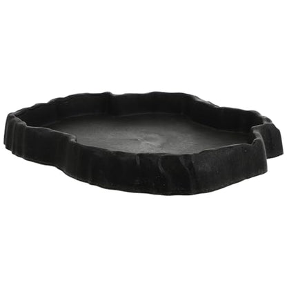 Cabilock Reptile Food and Water Bowl Gray Practical Gecko Feeder Escape-Proof Pet Feeding Dish for Lizards Frogs and Spiders in Terrariums