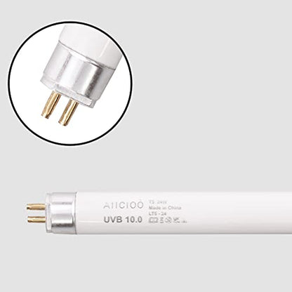 Aiicioo T5 HO Reptile UVB Light - Desert UVA UVB 10.0 Fluorescent Lamp 22" Tube Lighting Desert Reptile UVB Lamp 24W for Turtles Chameleon Tortoises Lizard Bearded Dragon - style: T5 Tube-24W 10.0