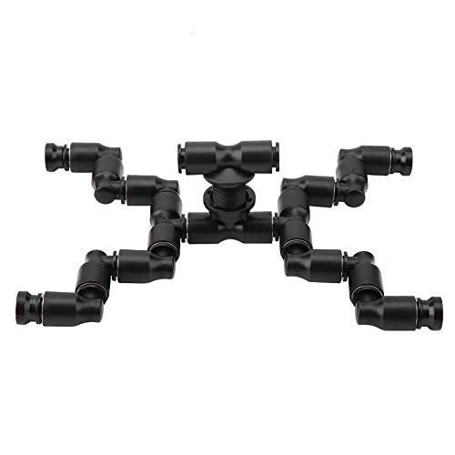 Bewinner Rainforest Pet Cooling Spray Nozzle, Detachable Nozzle Fogger Mist Sprinkler Adjustable Reptile Forest Super Fogger Mist System, Black