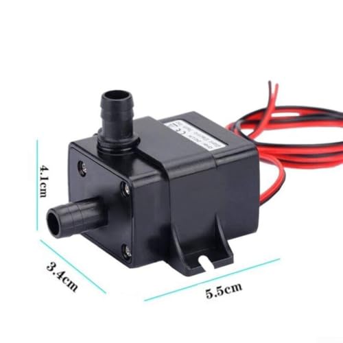 12V for mini Submersible Water Pump Quiet Lightweight for Aquarium Fountain Pond Terrarium Salt Fresh Water Black 4.1x3.4x5.5cm