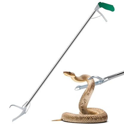 47" Extra Heavy Duty Snake Tongs Reptile Grabber Catcher | Wide Jaw Handling Tool for Outdoor, Garden, and Emergency Use - size: 47 Inch